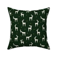 reindeer - winter Christmas - green with gold polka dots - LAD23