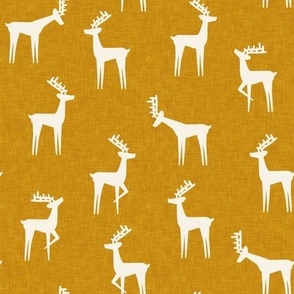 reindeer - winter Christmas - mustard gold - LAD23