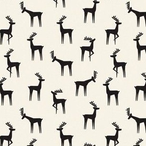 (small scale) reindeer - winter Christmas - black/cream - LAD23