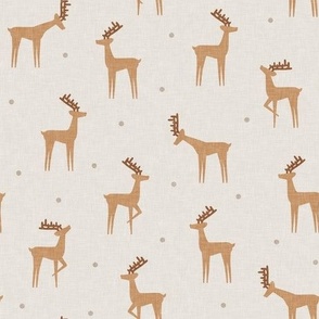reindeer - winter Christmas - natural with polka dots  - LAD23