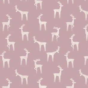 (small scale) reindeer - winter Christmas - mauve - LAD23