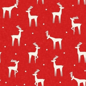 reindeer - winter Christmas - red with polka dots - LAD23
