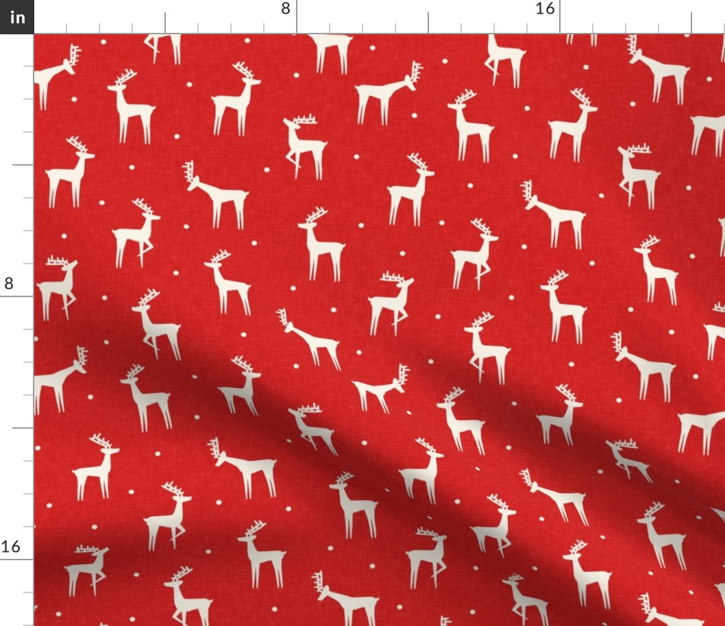 reindeer - winter Christmas - red with polka dots - LAD23