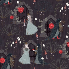 Gothic Fairy Tale Princess Girls Room 44" Dark Background 