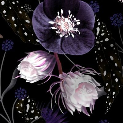 Dark Botanical Dream in Blue II M