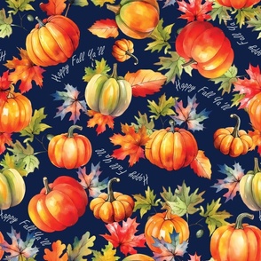 Pumpkin Medley - Happy Fall Ya'll - Navy Blue