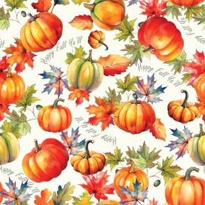Pumpkin Medley - Happy Fall Ya'll - Pale Cream