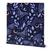 Forest moth - gothic style floral patterned nocturnal insects (large scale)