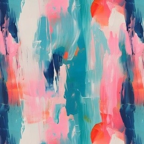 Blue, Teal & Pink Abstract Paint
