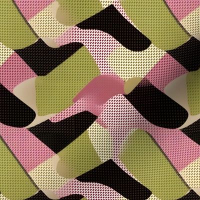 Pink, Green & Black Abstract