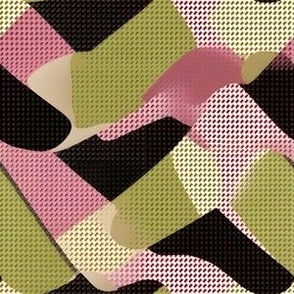 Pink, Green & Black Abstract
