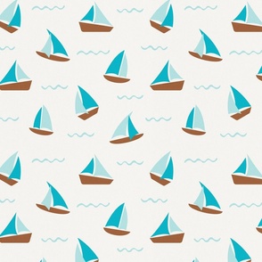 Regular scale - Sail Boats - blue, brown ©designsbyroochita
