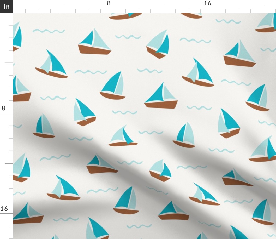 Regular scale - Sail Boats - blue, brown ©designsbyroochita