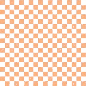 Peach Fuzz - Checkered - Checker board - retro - grid ©designsbyroochita