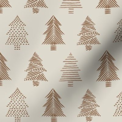 Christmas Tree - Holiday Trees - Brush Strokes - Minimal - earthy - brown ©designsbyroochita