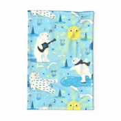 Wall Hanging - Happy Polar Bears -Illustration - Winter ©designsbyroochita