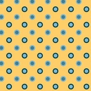 Double Dots_blue  on yellow_SMALL_2
