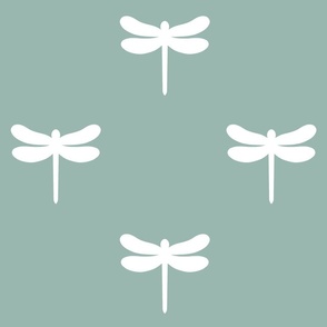 Simple Dragonfly Silhouette on duckegg blue large