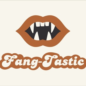 Fang-Tastic Retro Halloween Tea Towel Wall Hanging Ivory