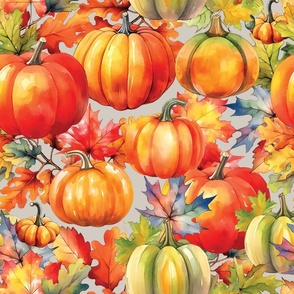 Pumpkin Bounty - on Gray - New for 2023