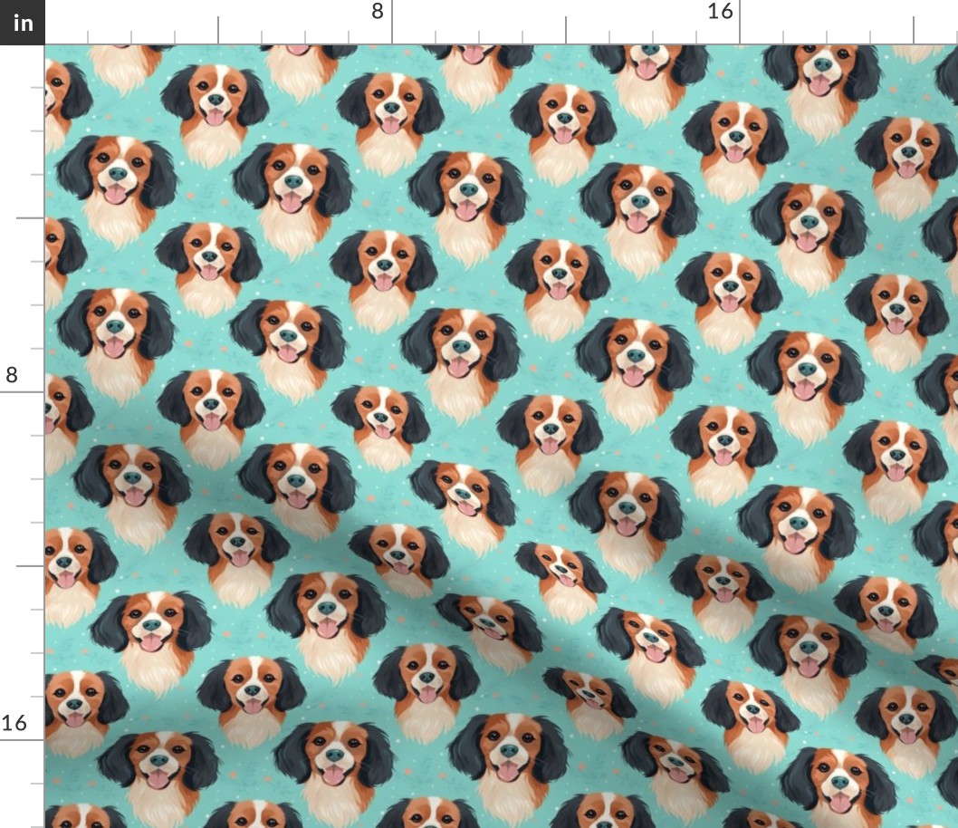 Happy Dog Faces on Turquoise