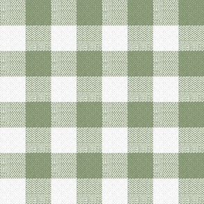 sage and white woven check