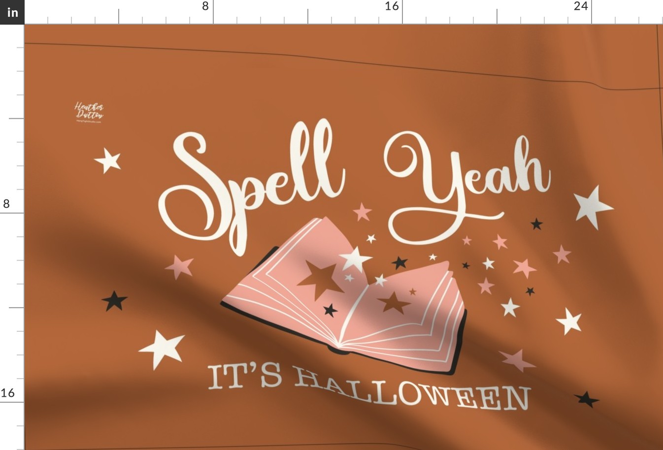 Spell Yeah It's Halloween - Halloween Typography Tea Towel Wall Hanging Orange
