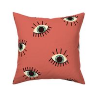 Whimsigothic Eyeballs on Muted Red - Large - Coordinate Design