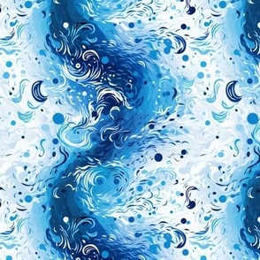 Blue & White Waves