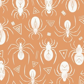 Tribal Spiders, Orange, 24"