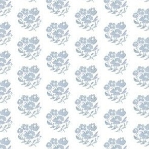 blue simple floral block print