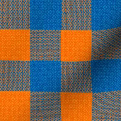 jumbo orange and blue woven check