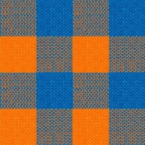 jumbo orange and blue woven check
