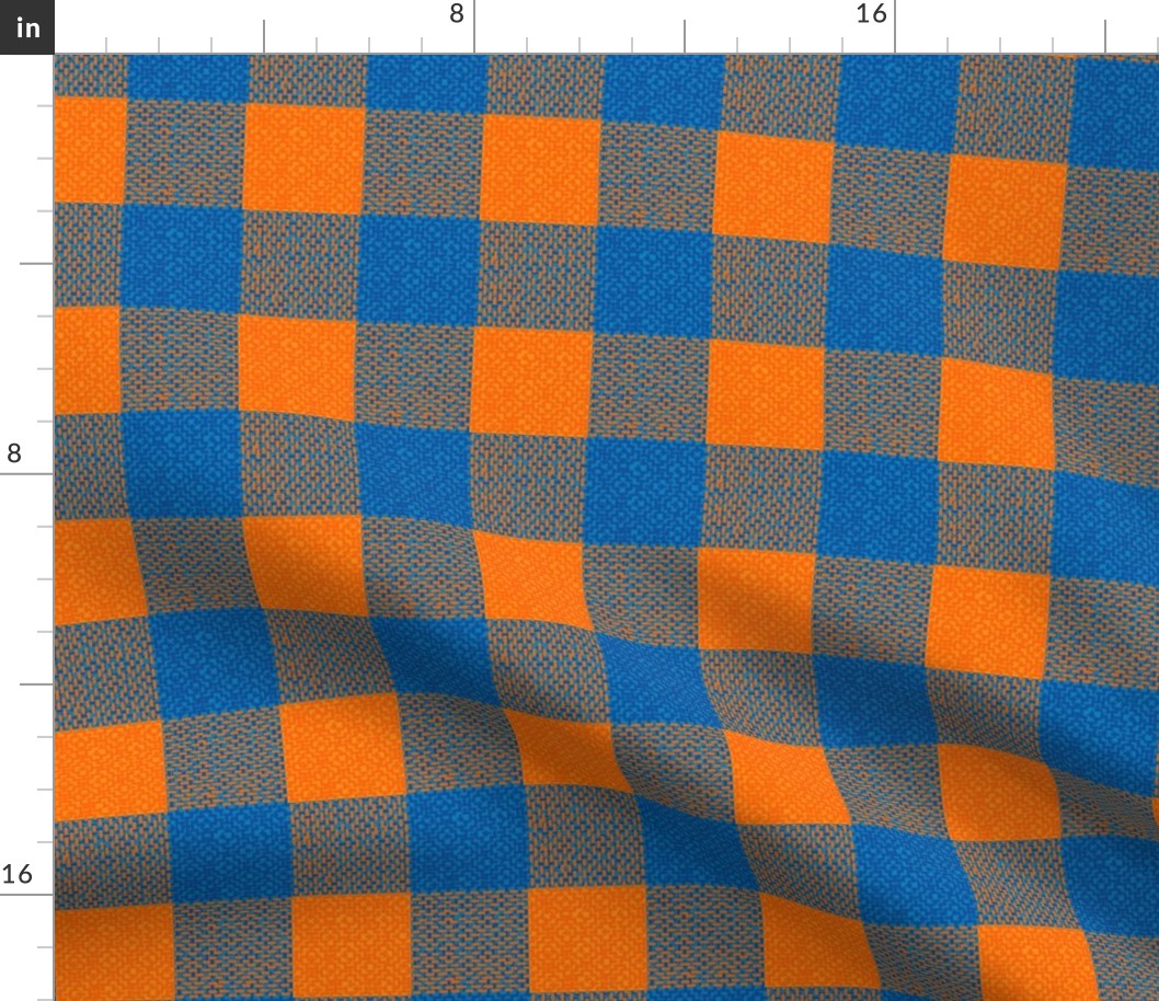 jumbo orange and blue woven check