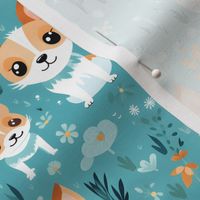 Adorable Dogs on Teal