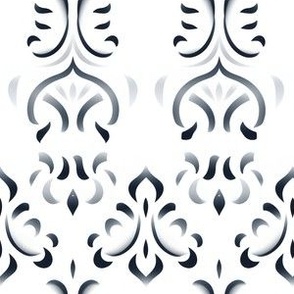 Black & Gray Motifs on White