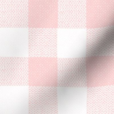 jumbo blush pink and white woven check