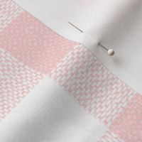 jumbo blush pink and white woven check