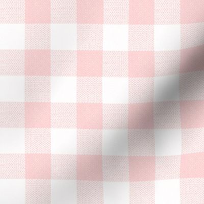 blush pink and white woven check