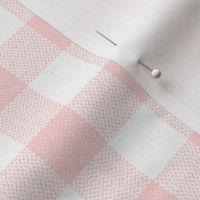 blush pink and white woven check