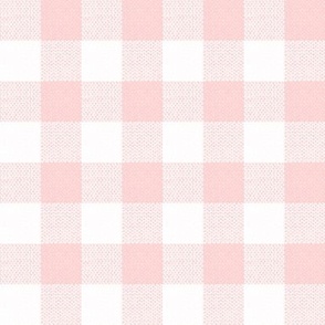 blush pink and white woven check