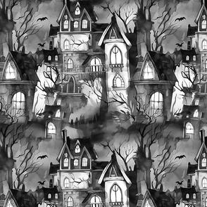Haunted Mansion - Black/White 