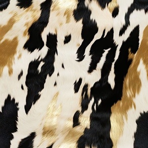 Cowhide black and gold