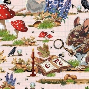Whimsical Woodland Wonderland Maths Mouse Teacher, Bumble Bees, Black Birds, Crystal Balls and Lupin Flowers