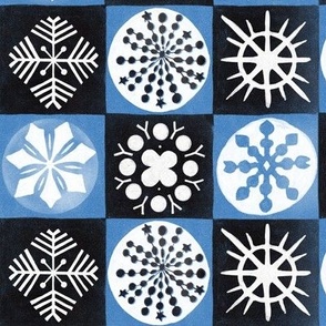 Block print Christmas snowflake 