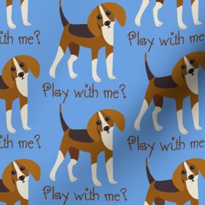 Beagle puppy dog / play with me / blue