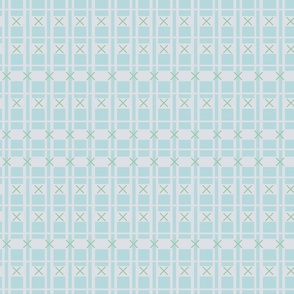 LARGE:Shapes light blue Squares, Rectangles, white Straight Lines, and Little Crosses 