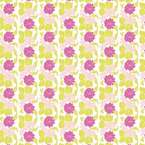 block print - mixed floral - pink/green