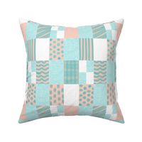 small-Cheater Patchwork Country Quilt-blush and celadon