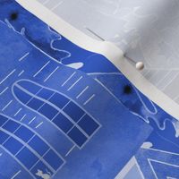 Whimsigothic Wallpaper by kedoki  - White on Blue Toile